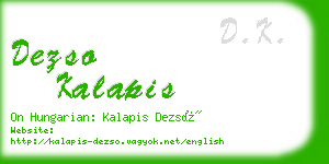 dezso kalapis business card